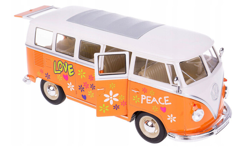 Welly Volkswagen T1 Bus (1963) Love & Peace 1:24 Oranžový